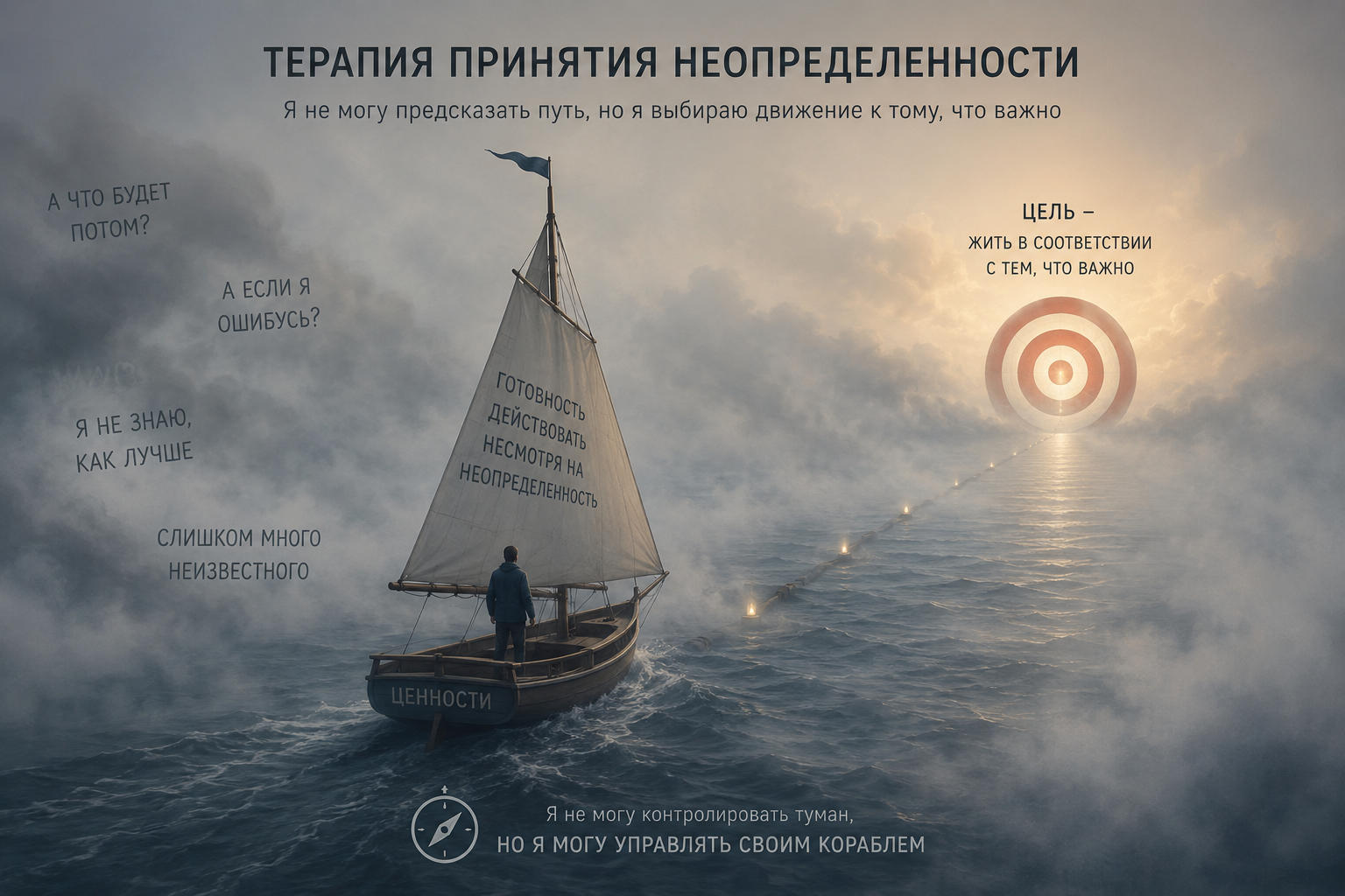 Парусник в тумане — метафора терапии принятия неопределённости